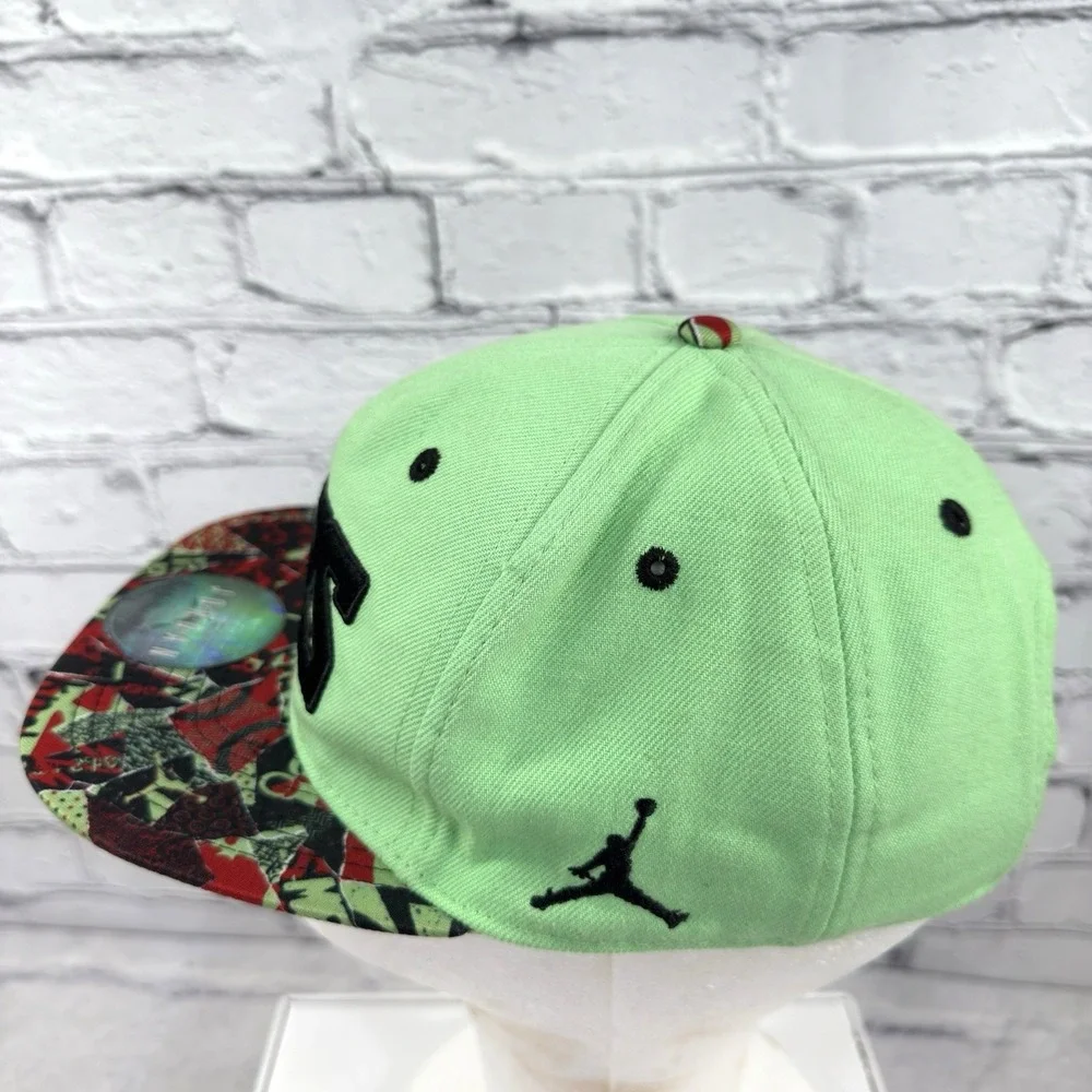 Jordan Jumpman Mars‎ Snapback Hat Youth Adjustable Green Graffiti Brim Cap